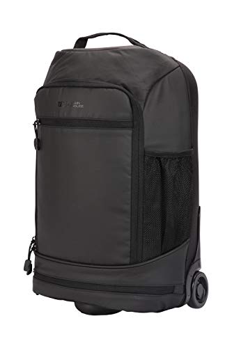 Mountain Warehouse Enigma Maleta con Ruedas 35 L - Maleta de diseño Duradero, tamaño Cabina, Tejido PVC, Base rígida, Bolsillo Acolchado para portátil - para Viaje Negro Talla única