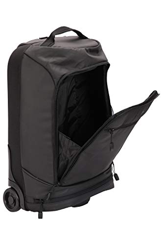 Mountain Warehouse Enigma Maleta con Ruedas 35 L - Maleta de diseño Duradero, tamaño Cabina, Tejido PVC, Base rígida, Bolsillo Acolchado para portátil - para Viaje Negro Talla única