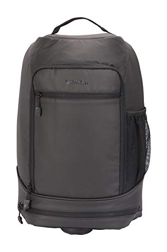 Mountain Warehouse Enigma Maleta con Ruedas 35 L - Maleta de diseño Duradero, tamaño Cabina, Tejido PVC, Base rígida, Bolsillo Acolchado para portátil - para Viaje Negro Talla única