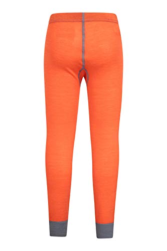 Mountain Warehouse Pantalón térmico de Lana Merino para niños - Transpirable, Ligero, Antibacteriano, fácil de Transportar, niños y niñas, Invierno Naranja 11-12 Años