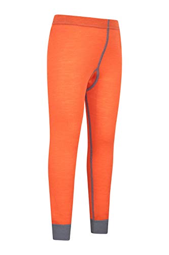 Mountain Warehouse Pantalón térmico de Lana Merino para niños - Transpirable, Ligero, Antibacteriano, fácil de Transportar, niños y niñas, Invierno Naranja 11-12 Años