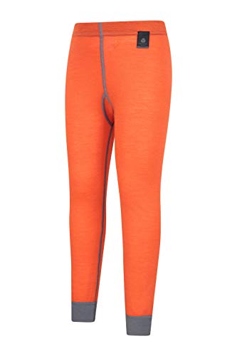 Mountain Warehouse Pantalón térmico de Lana Merino para niños - Transpirable, Ligero, Antibacteriano, fácil de Transportar, niños y niñas, Invierno Naranja 11-12 Años