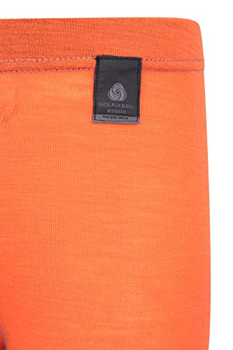 Mountain Warehouse Pantalón térmico de Lana Merino para niños - Transpirable, Ligero, Antibacteriano, fácil de Transportar, niños y niñas, Invierno Naranja 11-12 Años