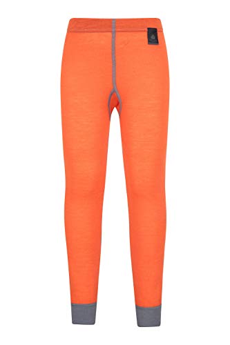 Mountain Warehouse Pantalón térmico de Lana Merino para niños - Transpirable, Ligero, Antibacteriano, fácil de Transportar, niños y niñas, Invierno Naranja 11-12 Años