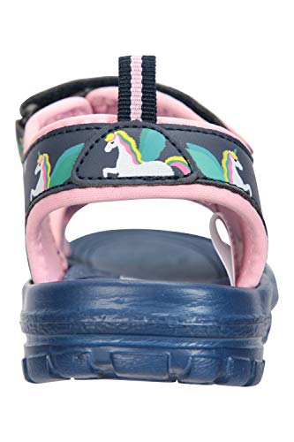 Mountain Warehouse Sandalias Sand para niña - Zapatos con Forro de Neopreno, Sandalias de Verano con Suela Resistente, Calzado con Tira de talón Desmontable Azul Marino 32