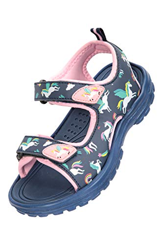 Mountain Warehouse Sandalias Sand para niña - Zapatos con Forro de Neopreno, Sandalias de Verano con Suela Resistente, Calzado con Tira de talón Desmontable Azul Marino 32