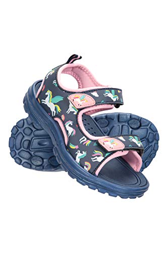 Mountain Warehouse Sandalias Sand para niña - Zapatos con Forro de Neopreno, Sandalias de Verano con Suela Resistente, Calzado con Tira de talón Desmontable Azul Marino 32