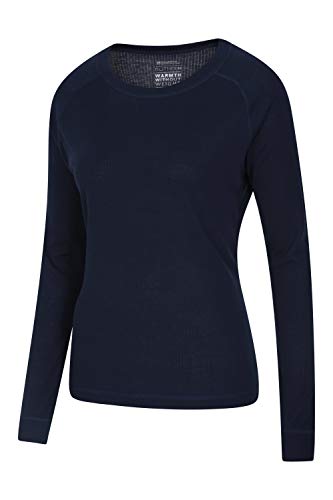 Mountain Warehouse Top térmico Interior de Manga Larga Talus para Mujer - Camiseta térmica cálida, Camiseta Ligera, Transpirable, Cuidado fácil, Invierno Azul Marino 42