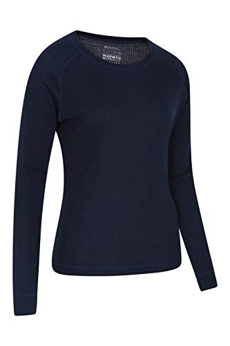 Mountain Warehouse Top térmico Interior de Manga Larga Talus para Mujer - Camiseta térmica cálida, Camiseta Ligera, Transpirable, Cuidado fácil, Invierno Azul Marino 42