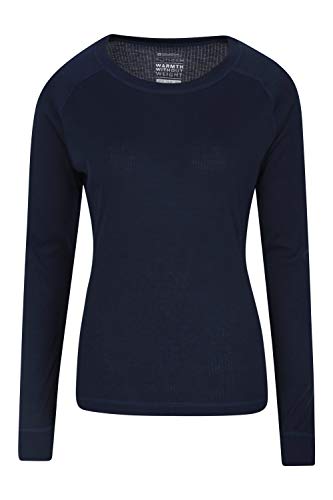 Mountain Warehouse Top térmico Interior de Manga Larga Talus para Mujer - Camiseta térmica cálida, Camiseta Ligera, Transpirable, Cuidado fácil, Invierno Azul Marino 42