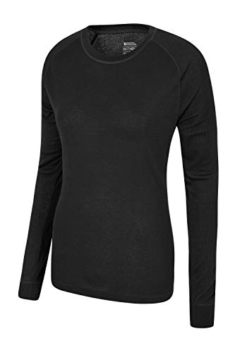 Mountain Warehouse Top térmico Interior de Manga Larga Talus para Mujer - Camiseta térmica cálida, Camiseta Ligera, Transpirable, Cuidado fácil, Invierno Negro 44