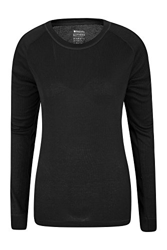 Mountain Warehouse Top térmico Interior de Manga Larga Talus para Mujer - Camiseta térmica cálida, Camiseta Ligera, Transpirable, Cuidado fácil, Invierno Negro 44