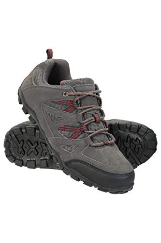 Mountain Warehouse Zapatos para Caminar al Aire Libre de Hombre - Parte Superior de Gamuza y Malla, Plantilla de EVA Acolchada, Suela de Goma - para Senderismo, Viajes Gris Oscuro 45