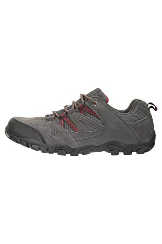 Mountain Warehouse Zapatos para Caminar al Aire Libre de Hombre - Parte Superior de Gamuza y Malla, Plantilla de EVA Acolchada, Suela de Goma - para Senderismo, Viajes Gris Oscuro 45