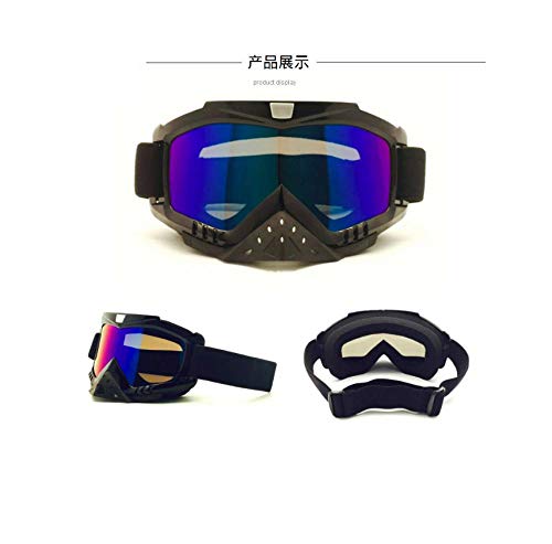 Mouygsd Gafas de esquí sin Marco Gafas de Casco Todoterreno de Venta Directa para Motocicleta, Gafas a Prueba de Viento, Gafas de esquí, Gafas de Carreras para Hombres y Mujeres