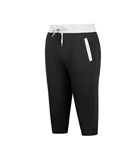 MOVERV Pantalones 3/4 Deportivos Hombre,Sólido Apretados Pantalones,Joggers Cuerda Elástico Moda Cómodos para Running Ejercicios Deportes Leggings Largos Pants Elástica Gimnasio Fitness Pantalones