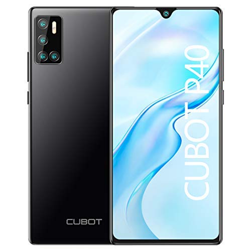 Moviles Libres CUBOT P40, 6.2" Pantalla Android 10, 4GB RAM 128GB ROM Smartphone, Cámara Frontal 20MP, Cámara Trasera 12MP+5MP, Batería 4200 mAh, Dual SIM 4G, NFC, Face ID, Tipo C (EU Versión)