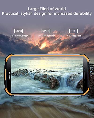 Móviles Libres, DOOGEE S40 Pro Móvil Resistente, 4GB + 64GB(SD 256GB), Cámara 13MP+2MP, Cámara Frontal 5MP, 4650mAh Movil Antigolpes, Android 10 Smartphone 4G de 5.45" HD+ Pantalla, NFC, Naranja