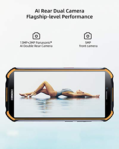 Móviles Libres, DOOGEE S40 Pro Móvil Resistente, 4GB + 64GB(SD 256GB), Cámara 13MP+2MP, Cámara Frontal 5MP, 4650mAh Movil Antigolpes, Android 10 Smartphone 4G de 5.45" HD+ Pantalla, NFC, Naranja