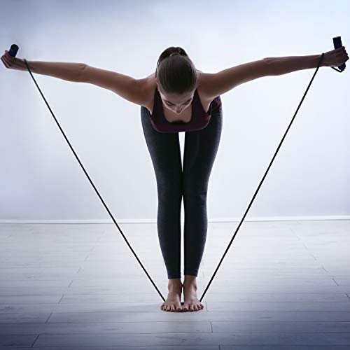 MOVIT® Jump Rope Fitness, cojinete de bolas, velocidad de la longitud de la cuerda ajustable, acero Cuerda de saltar en negro con pesas adicionales extraíbles Mangos de espuma antialergénicos máx. Cue