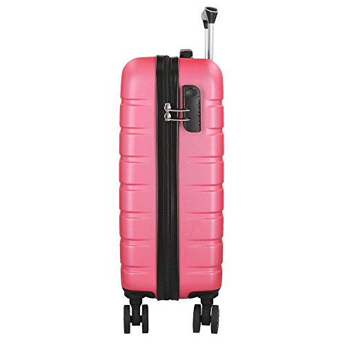 Movom Turbo Maleta de cabina Rosa 40x55x20 cms Rígida ABS Cierre combinación 37L 2,7Kgs 4 Ruedas dobles Equipaje de Mano