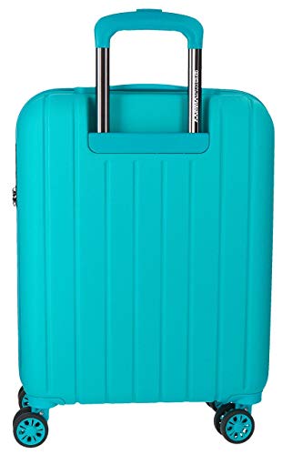 Movom Wood Maleta de cabina Azul 40x55x20 cms Rígida ABS Cierre TSA 38L 2,9Kgs 4 Ruedas Dobles Equipaje de Mano