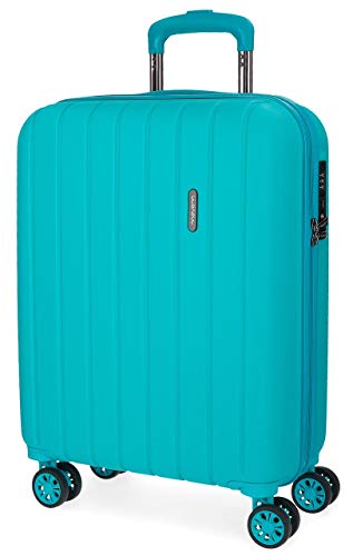 Movom Wood Maleta de cabina Azul 40x55x20 cms Rígida ABS Cierre TSA 38L 2,9Kgs 4 Ruedas Dobles Equipaje de Mano