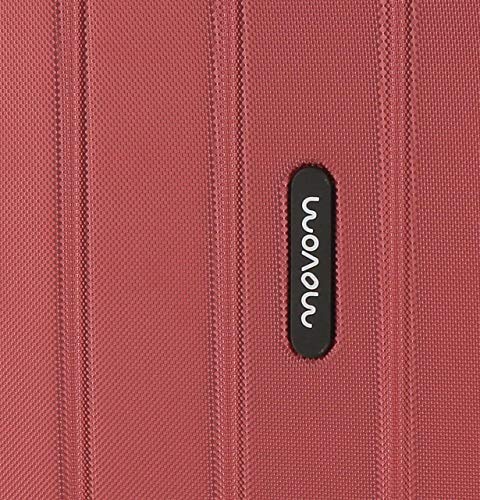 Movom Wood Maleta de cabina Rojo 40x55x20 cms Rígida ABS Cierre TSA 38L 2,9Kgs 4 Ruedas Dobles Equipaje de Mano