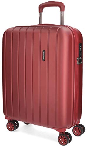 Movom Wood Maleta de cabina Rojo 40x55x20 cms Rígida ABS Cierre TSA 38L 2,9Kgs 4 Ruedas Dobles Equipaje de Mano