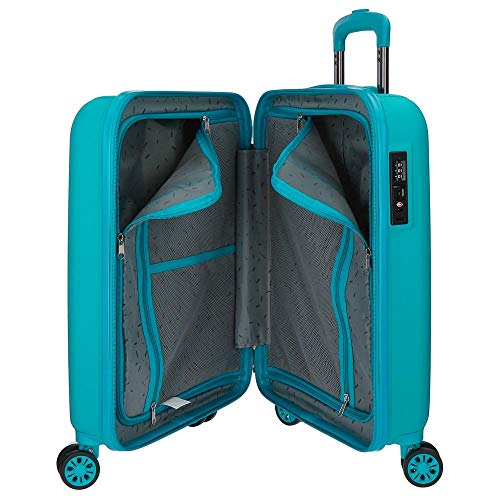 Movom Wood Maleta de cabina Verde 40x55x20 cms Rígida ABS Cierre TSA 38L 3,2Kgs 4 Ruedas dobles Extensible Equipaje de Mano