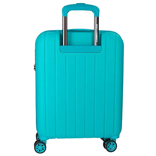 Movom Wood Maleta de cabina Verde 40x55x20 cms Rígida ABS Cierre TSA 38L 3,2Kgs 4 Ruedas dobles Extensible Equipaje de Mano