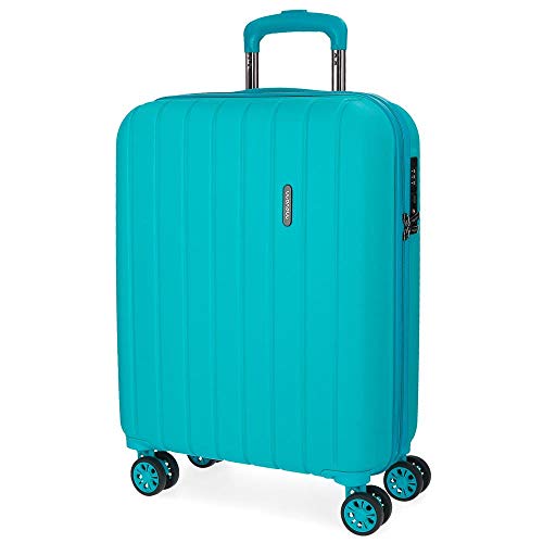 Movom Wood Maleta de cabina Verde 40x55x20 cms Rígida ABS Cierre TSA 38L 3,2Kgs 4 Ruedas dobles Extensible Equipaje de Mano