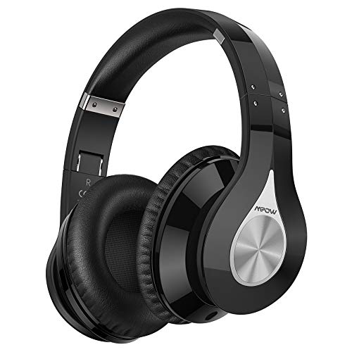 Mpow 059+ Auriculares Bluetooth Diadema con Micrófono CVC 6.0, 100 horas, Sonido Hi-Fi, Auriculares Diadema Inlámbricoa para TV, Cascos Bluetooth Diadema Plegable para Skype, PC,Móvil