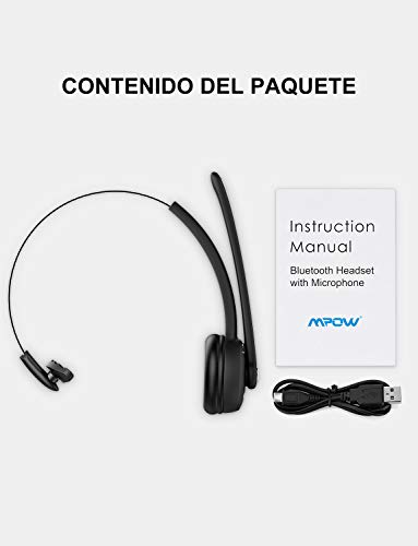 Mpow Auriculares Bluetooth de Teléfono Inalámbrico con Micrófono Manos Libres, Cancelación de Ruido, Conversación de 13 Horas, para Teléfono Fijo, Centro de Llamadas, Recepcionista - 2 Unidades