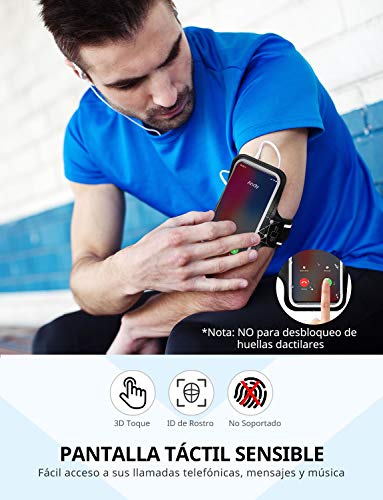 Mpow Brazalete Deportivo Compatible iPhone 11/XR/XS/X/8/7/6, Galaxy S9/ 8/7/6, Correa Ajustable, contra Sudor,Equipado con Soporte para Llave y Tarjeta, para Correr, Caminar, Senderismo, hasta 6,1"