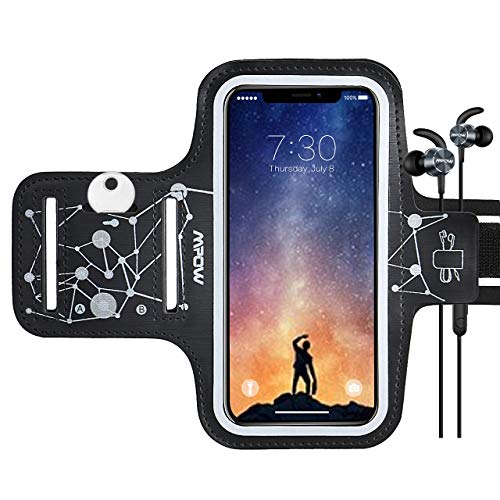 Mpow Brazalete Deportivo Compatible iPhone 11/XR/XS/X/8/7/6, Galaxy S9/ 8/7/6, Correa Ajustable, contra Sudor,Equipado con Soporte para Llave y Tarjeta, para Correr, Caminar, Senderismo, hasta 6,1"