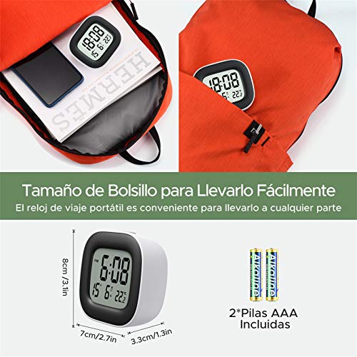 Mpow Reloj Despertador Digital con Luz de Noche, Reloj de Viaje con Pilas, Zumbador Alarma, Fecha, Temperatura, Función Snooze, 12/24 Horas, Fácil de Llevar, para Dormitorio Oficina Viaje Mpow Reloj Despertador Digital con Luz de Noche, Reloj de Viaje con Pilas, Zumbador Alarma, Fecha, Temperatura, Función Snooze, 12/24 Horas, Fácil de Llevar, para Dormitorio Oficina Viaje