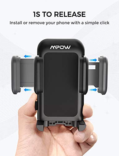 Mpow Soporte Movil Coche CD, Soporte Móvil Coche Giratorio de 360 Grados, Soporte Movil para Coche para el iPhone X 8 7 7 plus 6S 6, Samsung Galaxy S8 S9 Note 4 3 2, Huawei, Xiaomi, MP3, GPS, ect.