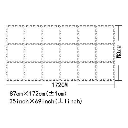 MQIAOHAM Esterilla Puzzle de Fitness-18 losas de EVA Espuma Alfombrilla Protectora Protección para el Suelo para máquinas de Deporte y gimnasios sobre el Piso Fácil de Limpiar Azul 107