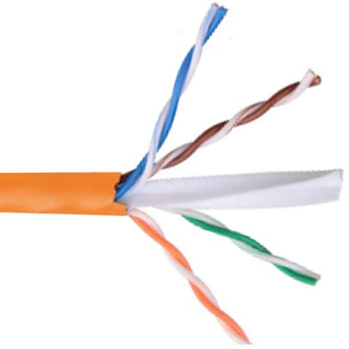 Mr. Tronic 50m Cable de Instalación Red Ethernet Bobina | CAT6, AWG24, CCA, UTP (50 Metros, Naranja)