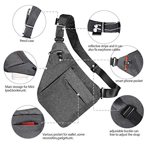 MRang Bolsa de Hombro mochila pecho Bolso Pecho Hombre Mochilas Ligeras Bolsas de deporte gym Bandolera Bolsa para Ciclismo Senderismo Escuela Viajar