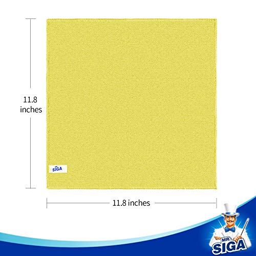 MR.SIGA Paño de Limpieza de Microfibra, Toallas de Limpieza Multiuso, Paquete de 50, tamaño 11.8 x 11.8 Pulgadas MR.SIGA Paño de Limpieza de Microfibra, Toallas de Limpieza Multiuso, Paquete de 50, tamaño 11.8 x 11.8 Pulgadas
