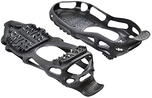 MRZJ Tacos antideslizantes para zapatos, con 24 puntas de acero inoxidable, duraderos, gel de sílice, para invierno, caminar, senderismo, montañismo, XL MRZJ Tacos antideslizantes para zapatos, con 24 puntas de acero inoxidable, duraderos, gel de sílice, para invierno, caminar, senderismo, montañismo, XL