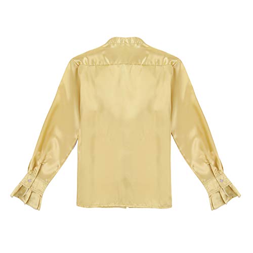 MSemis Camisas Danza Latina para Hombres Camisa Vintage de Baile Salsa Jazz Satinado Disfraz Traje Bailarín Adulto Manga Volante M-2XL Dorado X-Large MSemis Camisas Danza Latina para Hombres Camisa Vintage de Baile Salsa Jazz Satinado Disfraz Traje Bailarín Adulto Manga Volante M-2XL Dorado X-Large