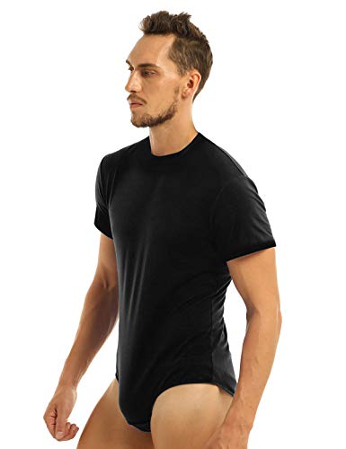 MSemis Hombro T-Shirt Body Entrepierna Abierta Camiseta Algodón Casual Camisa Manga Corta Mono Corto Bodysuit Deporte Slim Fit Cierre con Botones Negro X-Large MSemis Hombro T-Shirt Body Entrepierna Abierta Camiseta Algodón Casual Camisa Manga Corta Mono Corto Bodysuit Deporte Slim Fit Cierre con Botones Negro X-Large