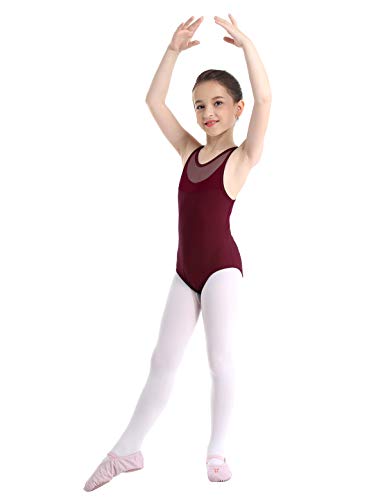 MSemis Maillot Gimnasia Rítmica Competición para Niñas Maillot Danza Clásica Leotardo Ballet Body Patinaje Baile Yoga Tirantes Cruzados Ropa Bailarina Práctica Rojo 4 Años