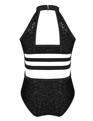 MSemis Maillot Lentejuelas Gimnasia Rítmica para Niñas Leotardo de Patinaje Artístico Maillot de Danza Ballet Body Deportivo para Competicion Actuación Disfraz Bailarina Negro A 11-12 años MSemis Maillot Lentejuelas Gimnasia Rítmica para Niñas Leotardo de Patinaje Artístico Maillot de Danza Ballet Body Deportivo para Competicion Actuación Disfraz Bailarina Negro A 11-12 años
