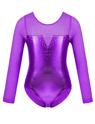 MSemis Maillot Patinaje Artístico Competición para Niñas Maillot Manga Larga Body Gimnasia Rítmica Leotardo Danza Ballet Clásica Ropa Brillante Disfraz Bailarina Rendimiento Morado A 7-8 años MSemis Maillot Patinaje Artístico Competición para Niñas Maillot Manga Larga Body Gimnasia Rítmica Leotardo Danza Ballet Clásica Ropa Brillante Disfraz Bailarina Rendimiento Morado A 7-8 años