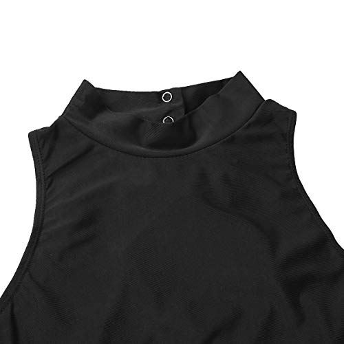 MSemis Mujer Top Danza Baile Yoga Chaleco Deportivo Crop Top Danza Ropa Moderna Jazz Camiseta Corta sin Manga Espalda Agujeros Traje Bailarina Negro Small