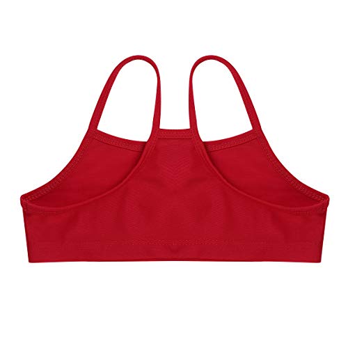 MSemis Tank Top Ballet Danza para Niñas Sujetador Deportivo Yoga Camiseta de Deporte Gimnasia Rítmica Chaleco Corto Traje Bailarina Gym Slim Fit Rojo 10-12 Años